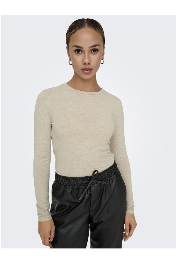 ONLSIA L/S O-NECK TOP BOX JRS - ΜΠΕΖ