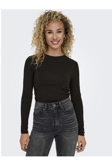 ONLSIA L/S O-NECK TOP BOX JRS - ΚΑΦΕ