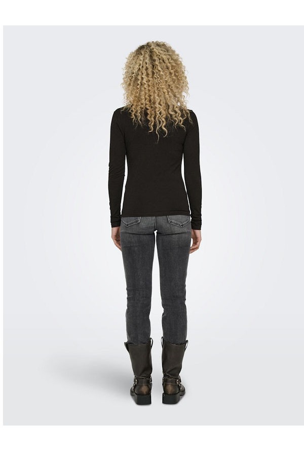 ONLSIA L/S O-NECK TOP BOX JRS - ΚΑΦΕ