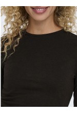 ONLSIA L/S O-NECK TOP BOX JRS - ΚΑΦΕ