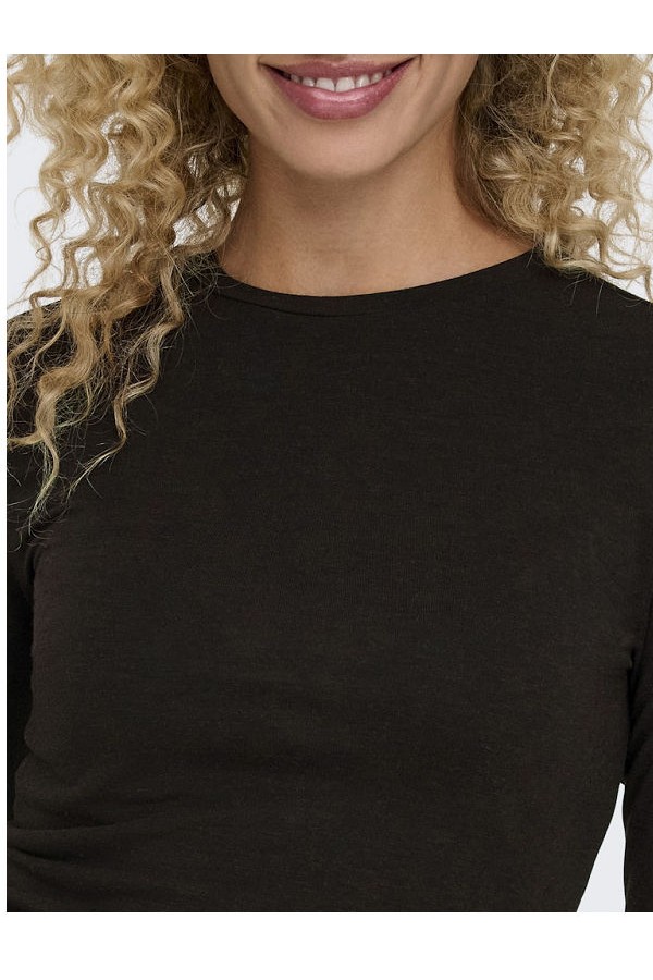 ONLSIA L/S O-NECK TOP BOX JRS - ΚΑΦΕ