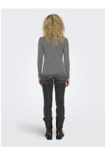 ONLSIA L/S O-NECK TOP BOX JRS - ΓΚΡΙ