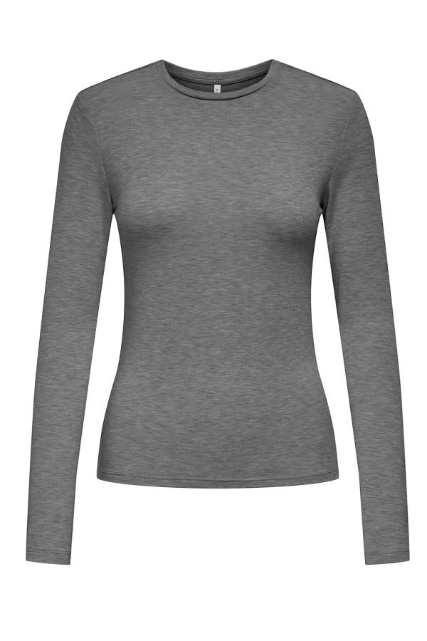 ONLSIA L/S O-NECK TOP BOX JRS - ΓΚΡΙ
