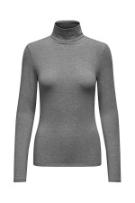 ONLSIA L/S ROLL NECK TOP BOX JRS - ΓΚΡΙ