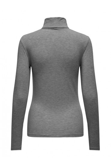 ONLSIA L/S ROLL NECK TOP BOX JRS - ΓΚΡΙ