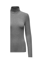 ONLSIA L/S ROLL NECK TOP BOX JRS - ΓΚΡΙ