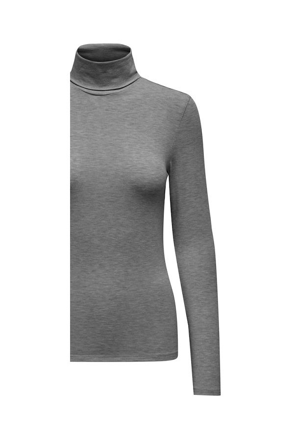 ONLSIA L/S ROLL NECK TOP BOX JRS - ΓΚΡΙ