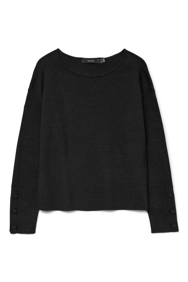 VMGOLD LS BOATNECK PULLOVER - ΜΑΥΡΟ