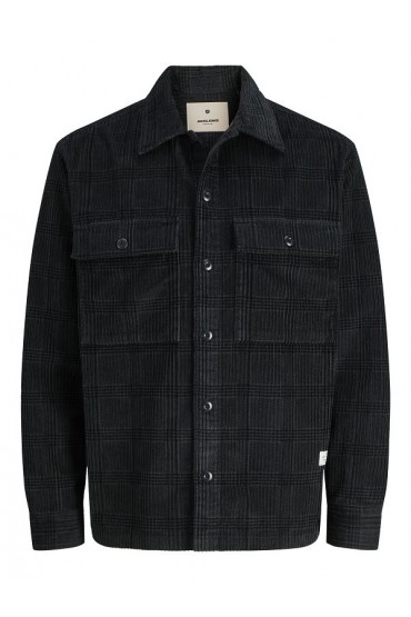 JPRBLUWILL CORDUROY L/S OVERSHIRT - ΜΑΥΡΟ