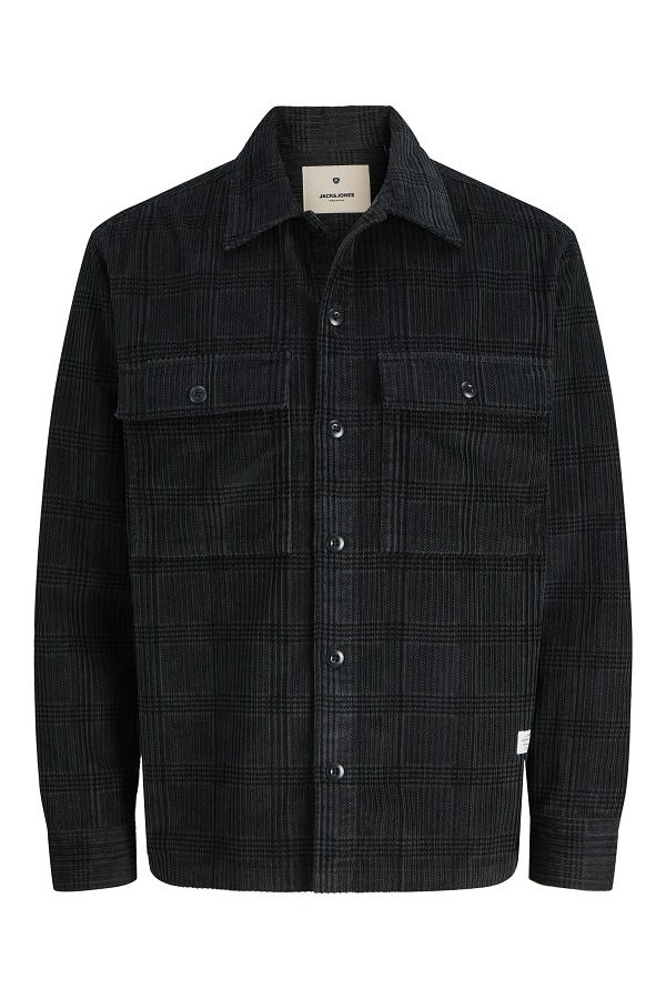 JPRBLUWILL CORDUROY L/S OVERSHIRT - ΜΑΥΡΟ