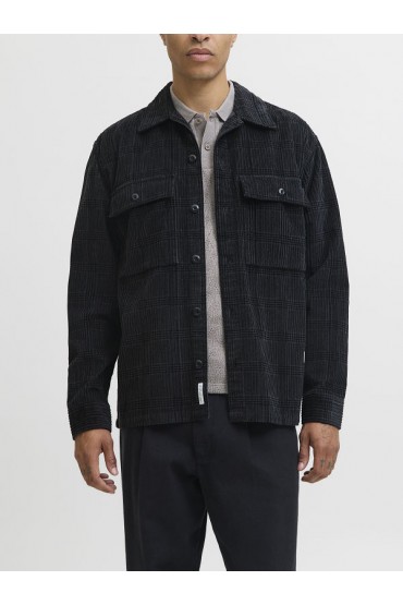 JPRBLUWILL CORDUROY L/S OVERSHIRT - ΜΑΥΡΟ