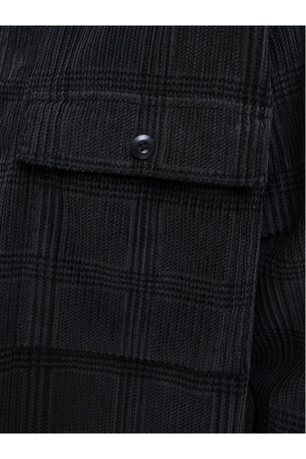 JPRBLUWILL CORDUROY L/S OVERSHIRT - ΜΑΥΡΟ
