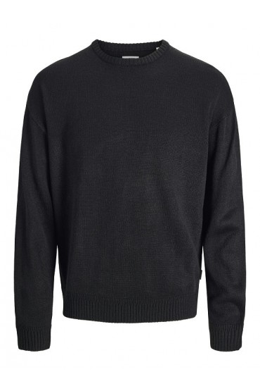 JREBJEFF KNIT CREW NECK - ΜΑΥΡΟ