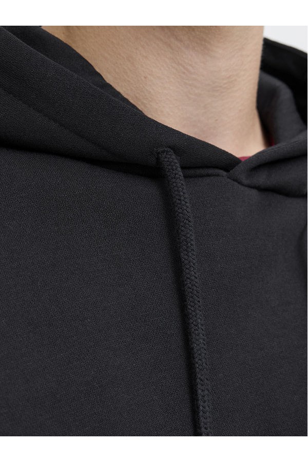 JJYUKI FRONT SWEAT HOOD - ΜΑΥΡΟ