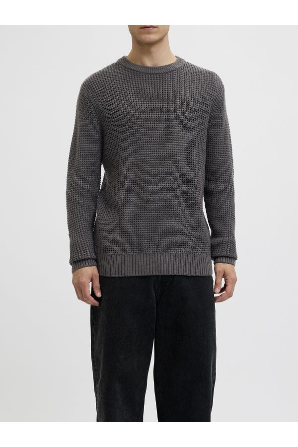 JJGLOBAL KNIT CREW NECK - ΓΚΡΙ