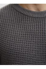 JJGLOBAL KNIT CREW NECK - ΓΚΡΙ