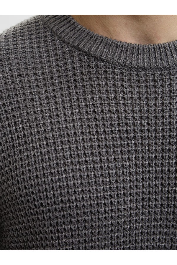 JJGLOBAL KNIT CREW NECK - ΓΚΡΙ
