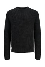 JJGLOBAL KNIT CREW NECK - ΜΑΥΡΟ