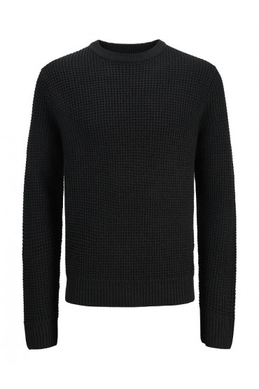 JJGLOBAL KNIT CREW NECK - ΜΑΥΡΟ