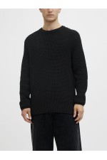 JJGLOBAL KNIT CREW NECK - ΜΑΥΡΟ