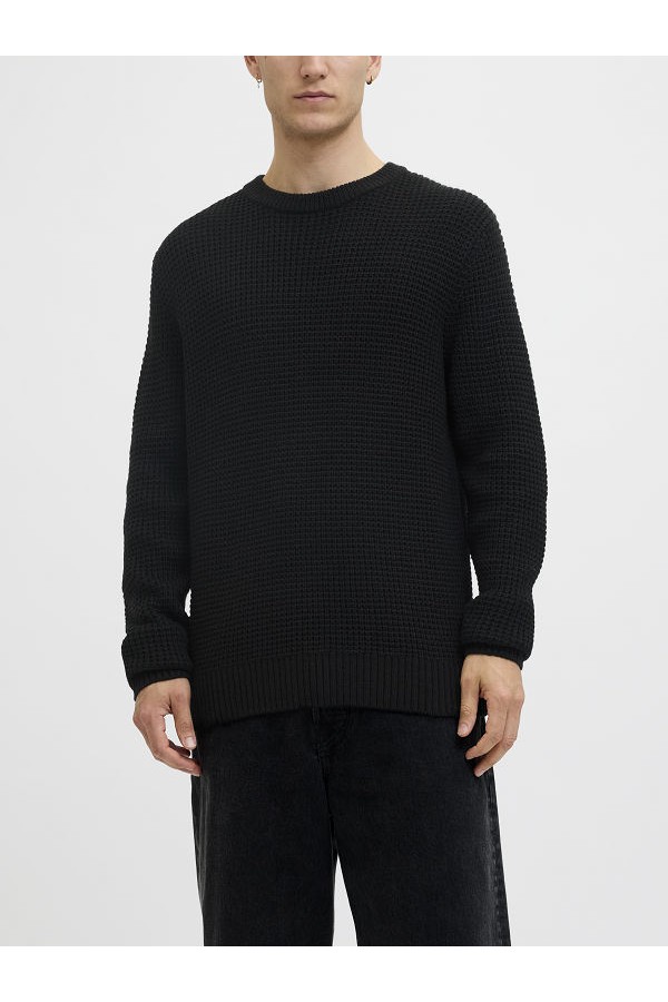 JJGLOBAL KNIT CREW NECK - ΜΑΥΡΟ