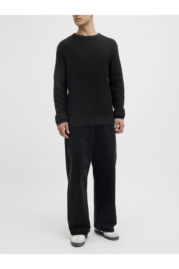 JJGLOBAL KNIT CREW NECK - ΜΑΥΡΟ