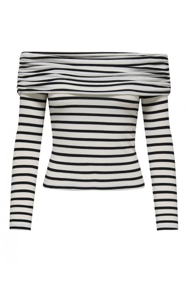 ONLGLAMOUR L/S OFF SHOULDER TOP CC JRS - ΛΕΥΚΟ