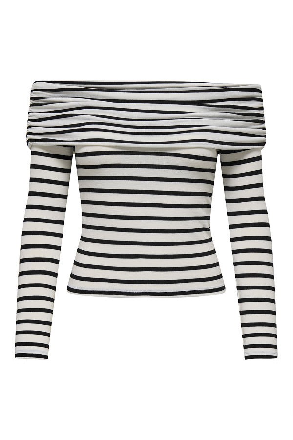 ONLGLAMOUR L/S OFF SHOULDER TOP CC JRS - ΛΕΥΚΟ