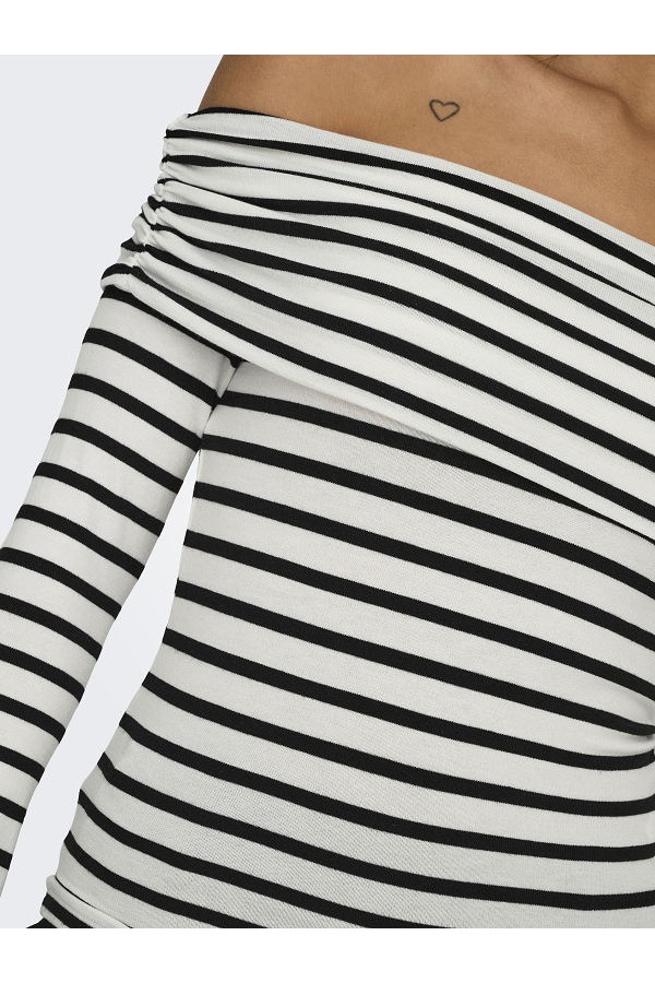 ONLGLAMOUR L/S OFF SHOULDER TOP CC JRS - ΛΕΥΚΟ
