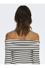 ONLGLAMOUR L/S OFF SHOULDER TOP CC JRS - ΛΕΥΚΟ