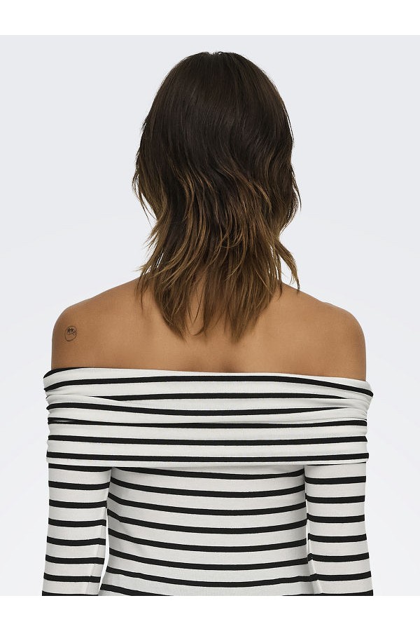 ONLGLAMOUR L/S OFF SHOULDER TOP CC JRS - ΛΕΥΚΟ