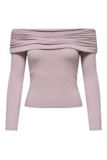 ONLGLAMOUR L/S OFF SHOULDER TOP CC JRS - ΡΟΖ