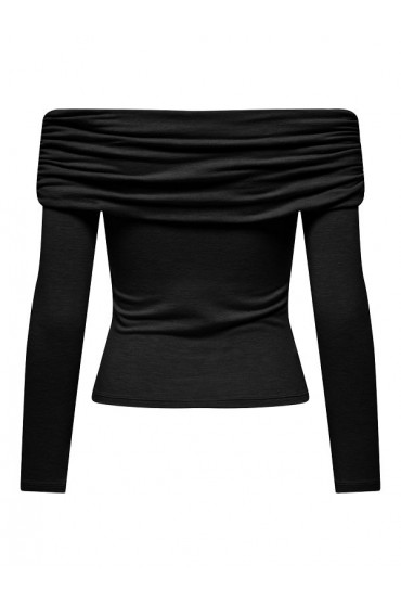 ONLGLAMOUR L/S OFF SHOULDER TOP CC JRS - ΜΑΥΡΟ
