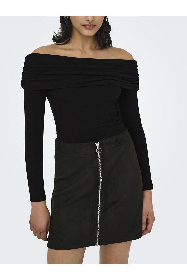 ONLGLAMOUR L/S OFF SHOULDER TOP CC JRS - ΜΑΥΡΟ