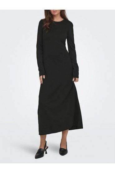 ONLPAULA LS LONG DRESS EX KNT - ΜΑΥΡΟ