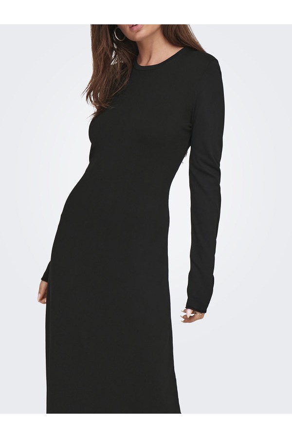 ONLPAULA LS LONG DRESS EX KNT - ΜΑΥΡΟ