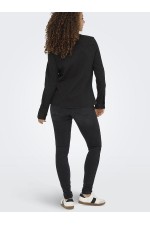 ONLSASIA L/S FIT STUD DNM SHIRT AKM - ΜΑΥΡΟ