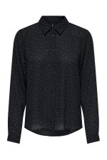 ONLZEKE L/S STUD SHIRT WVN - ΜΑΥΡΟ