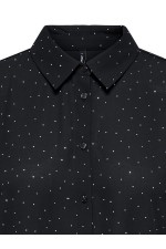ONLZEKE L/S STUD SHIRT WVN - ΜΑΥΡΟ