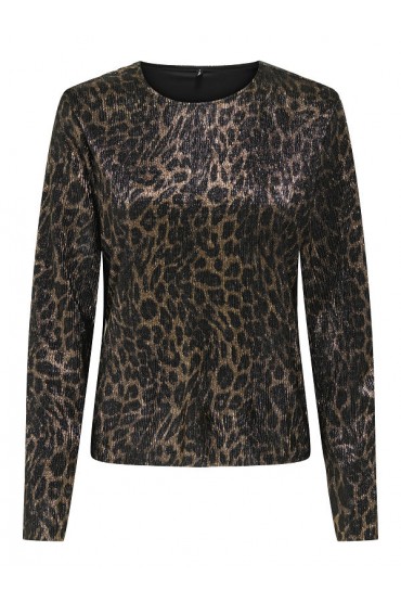 ONLLULA L/S SHINE O-NECK TOP BOX JRS - ΜΑΥΡΟ