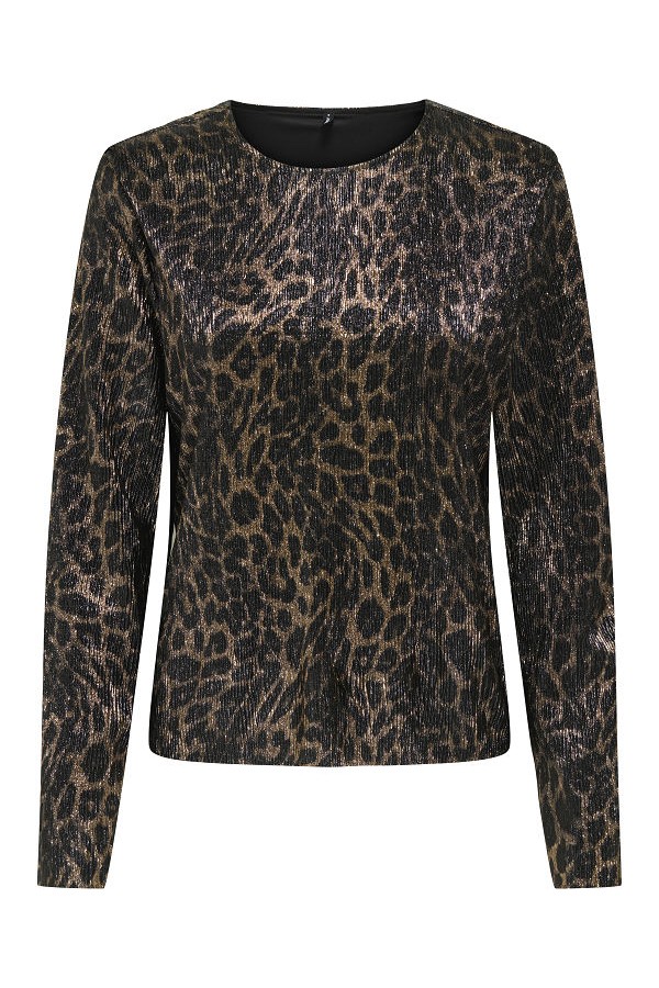 ONLLULA L/S SHINE O-NECK TOP BOX JRS - ΜΑΥΡΟ