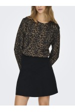 ONLLULA L/S SHINE O-NECK TOP BOX JRS - ΜΑΥΡΟ