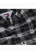 TJM REG FLANNEL CHECK SHIRT EXT - ΜΑΥΡΟ