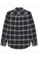 TJM REG FLANNEL CHECK SHIRT EXT - ΜΑΥΡΟ