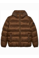 TJM HOODED LOGO PUFFER EXT - ΚΑΦΕ