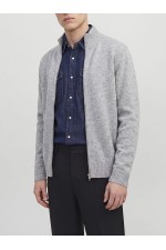 JJSOHO OLLIE KNIT HIGH NECK ZIP CAR SN - ΓΚΡΙ
