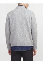 JJSOHO OLLIE KNIT HIGH NECK ZIP CAR SN - ΓΚΡΙ