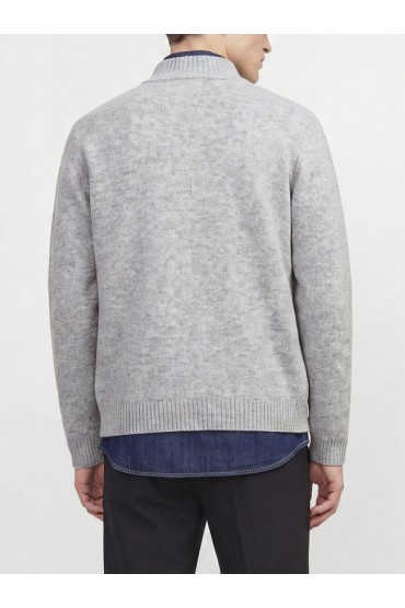 JJSOHO OLLIE KNIT HIGH NECK ZIP CAR SN - ΓΚΡΙ