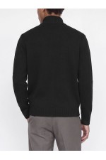 JJSOHO OLLIE KNIT HIGH NECK ZIP CAR SN - ΜΑΥΡΟ