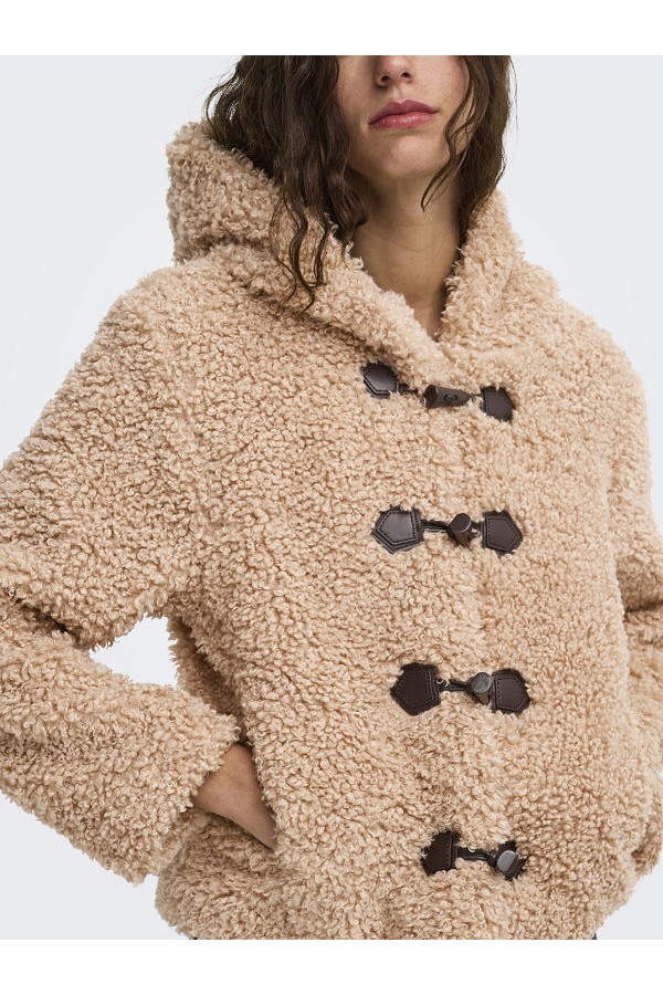 ONLEIRA TEDDY DUFFLE JACKET OTW - ΜΠΕΖ